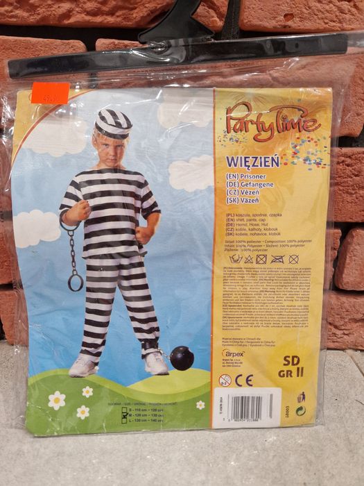 Kostium na bal przebierańców strój więzień
