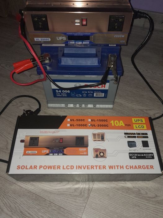 ИБП/ДБЖ 3 в 1 Инвертор, зарядное 10А,  LED дисплей.