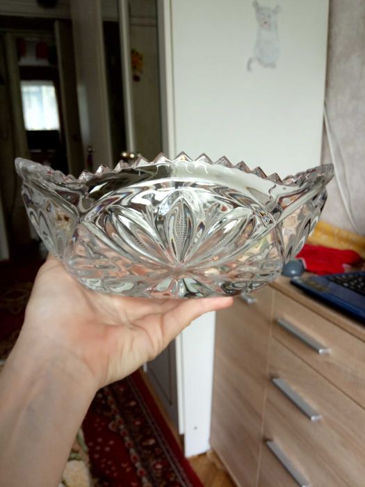 НОВАЯ хрустальная ваза ладья посуда Советская СССР