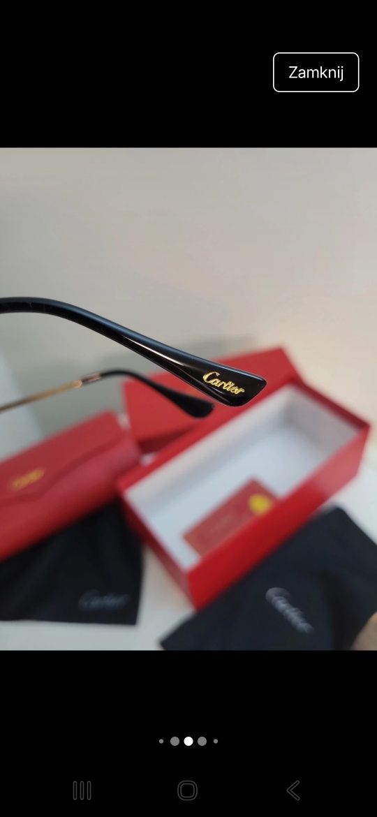 Okulary Cartier oryginalne z etui I wszystkimi akcesoriami