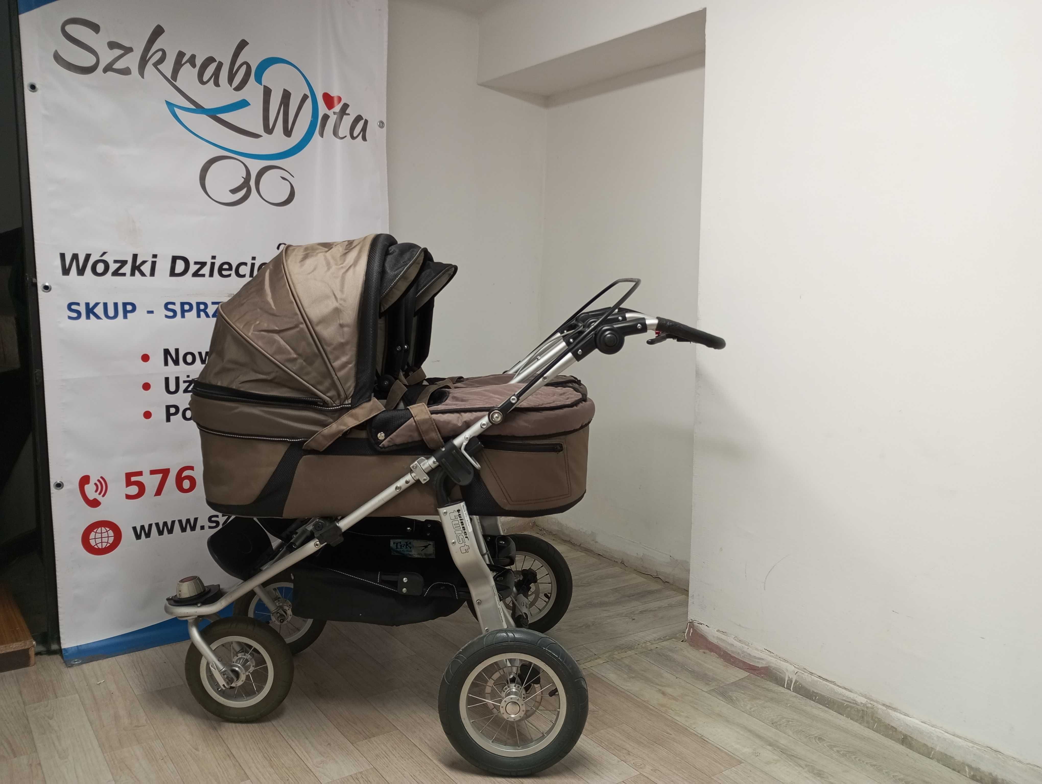 szkrabwita.pl wózek obok siebie dla bliźniaków TFK 2w1 GWARANCJA