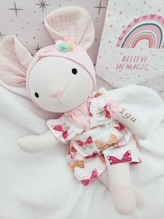 Lalka tilda szmacianka przytulanka Myszka  handmade 38cm rękodzieło