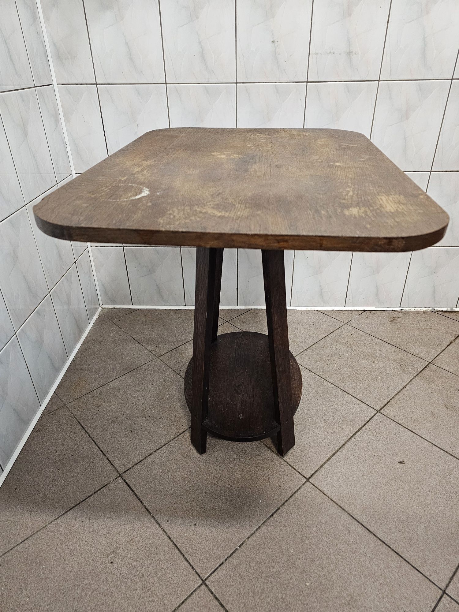 Stół stolik kawowy, pomocniczy drewniany retro stylowy antyk