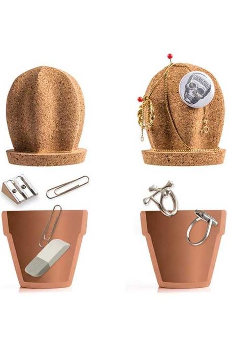 Cacto cortiça com vaso terracota