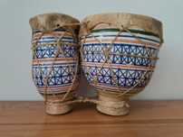 Ręcznie malowane bongosy / bębny ceramiczne