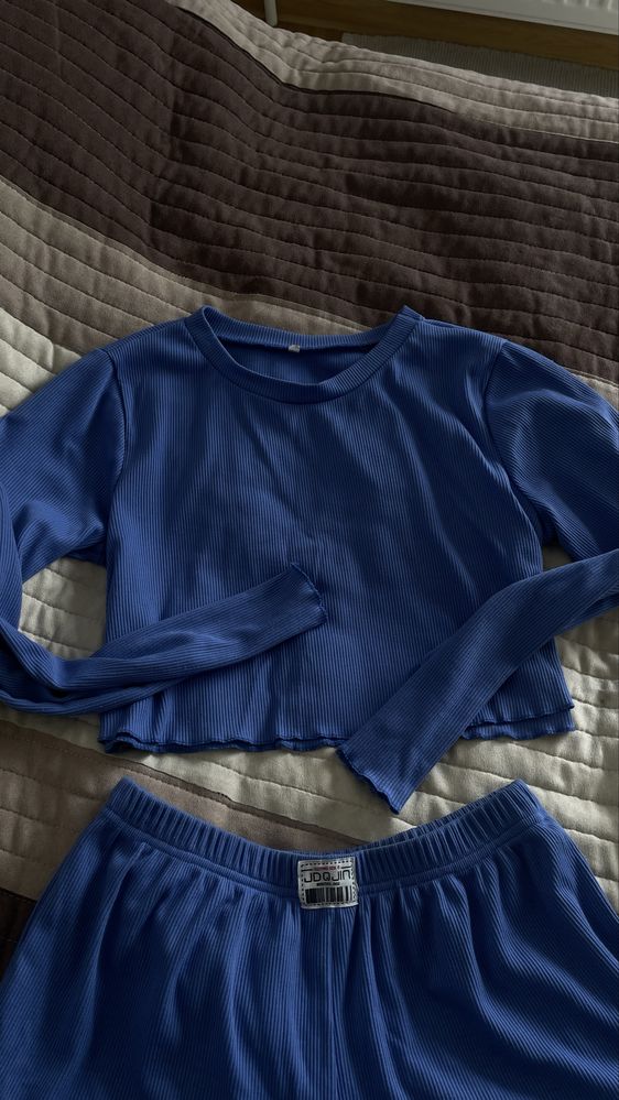 piżama cropp top szorty spodnie pijams S
