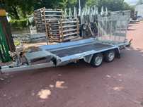 Martz Przyczepa do przewozu sprzętu budowlanego Martz Bau 3 350/2 350x160 3500kg 2 osie pod koparke koparka walec MOTOMUS od ręki  Nowa przyczepa Martz minikoparka Siemianowice Śląsk mocna rama