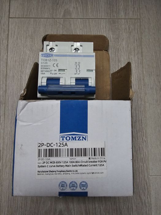 Вимикач постійного струму  TOMZN 32А, 125А