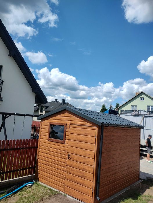 Garaż blaszany ocieplany 4x8. Konstrukcja ocynkowana. Producent