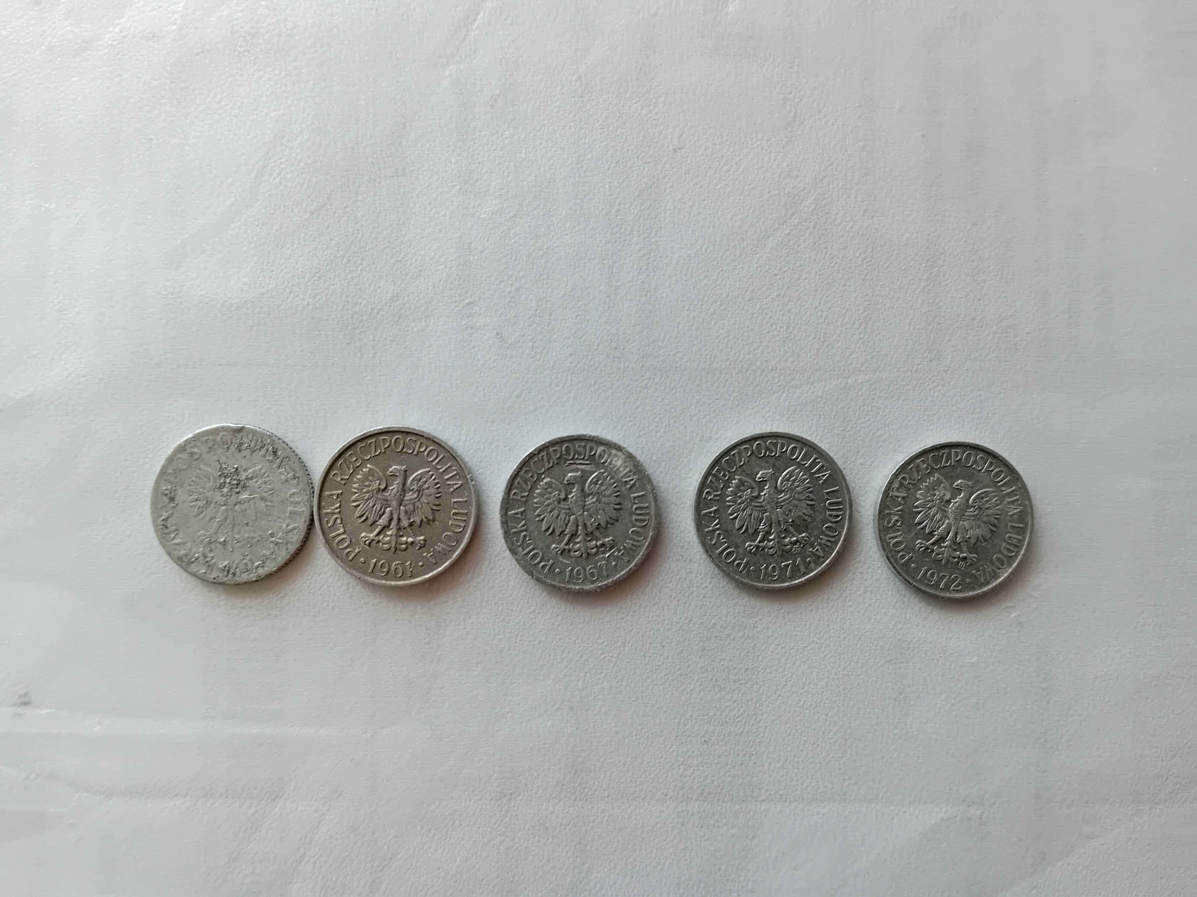 Monety Polskie 2gr 1949 r, 5 gr 61 r, 67, 71, 72