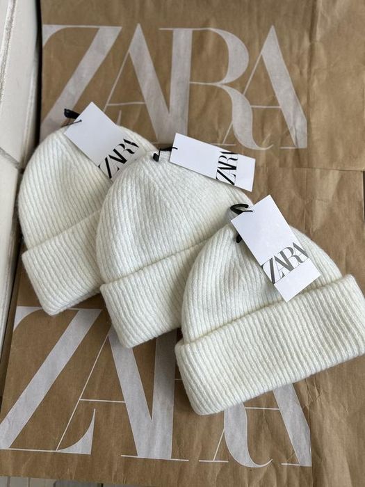 Шапка біні zara шапочка з шерстю