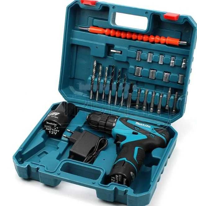 Шуруповёрт Makita DF330DWE  12V аккумуляторов 2шт  набор бит и сверл