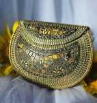 Torebka orientalna boho bohemian kopertówka metalowa brązowa retro