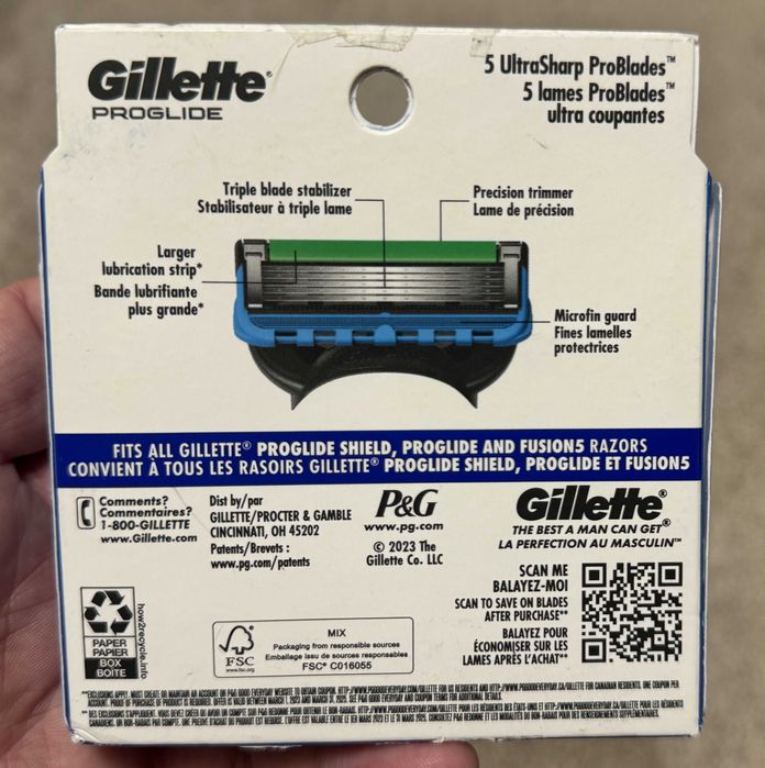 100% Оригинал из США Gillette Proglide Fusion 4шт лезвия