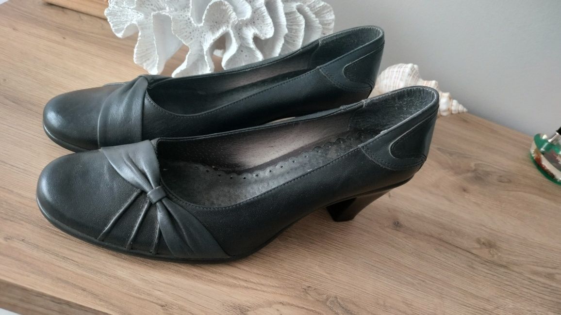 Kostex Buty na obcasie czułenka półbuty 26,5cm skóra