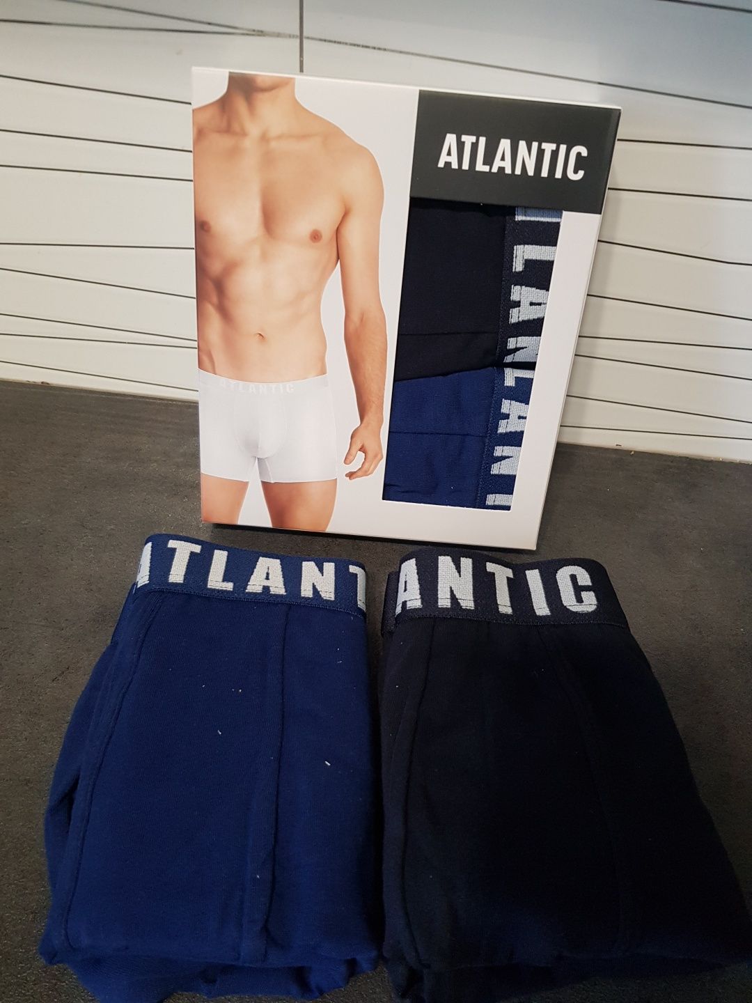 Atlantic Bokserki męskie 2 pack XXL czarne/niebieskie