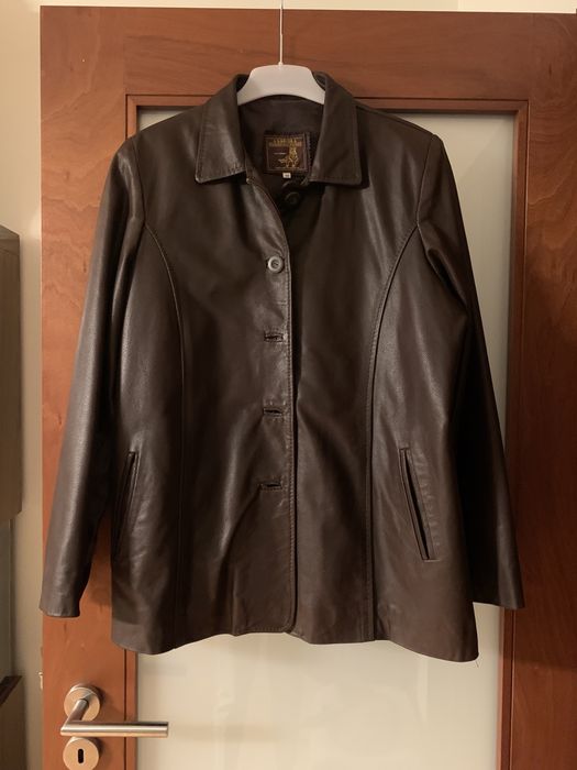 Casaco de pele verdadeira, tamanho 50