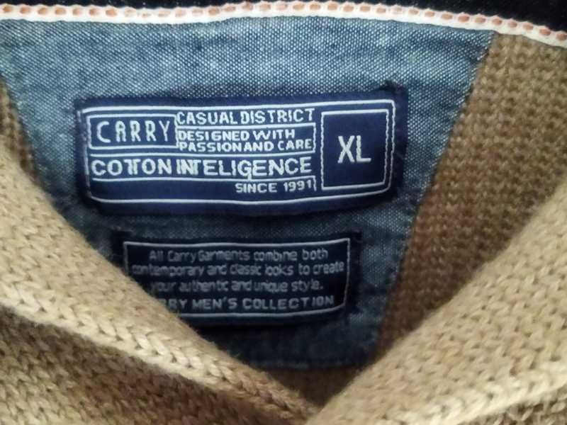 Męski sweter CARRY beżowy rozmiar XL