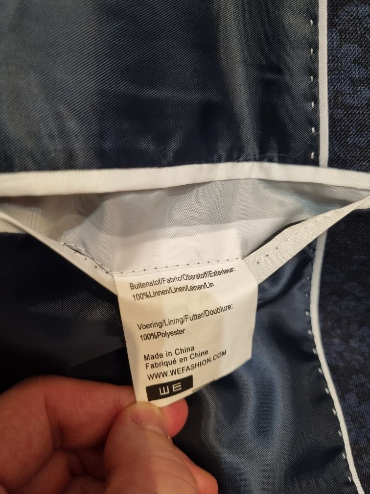Marynarka granatowa kwiaty WE 50 slim fit