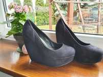 Buty damskie czarne Eco zamsz rozmiar 38