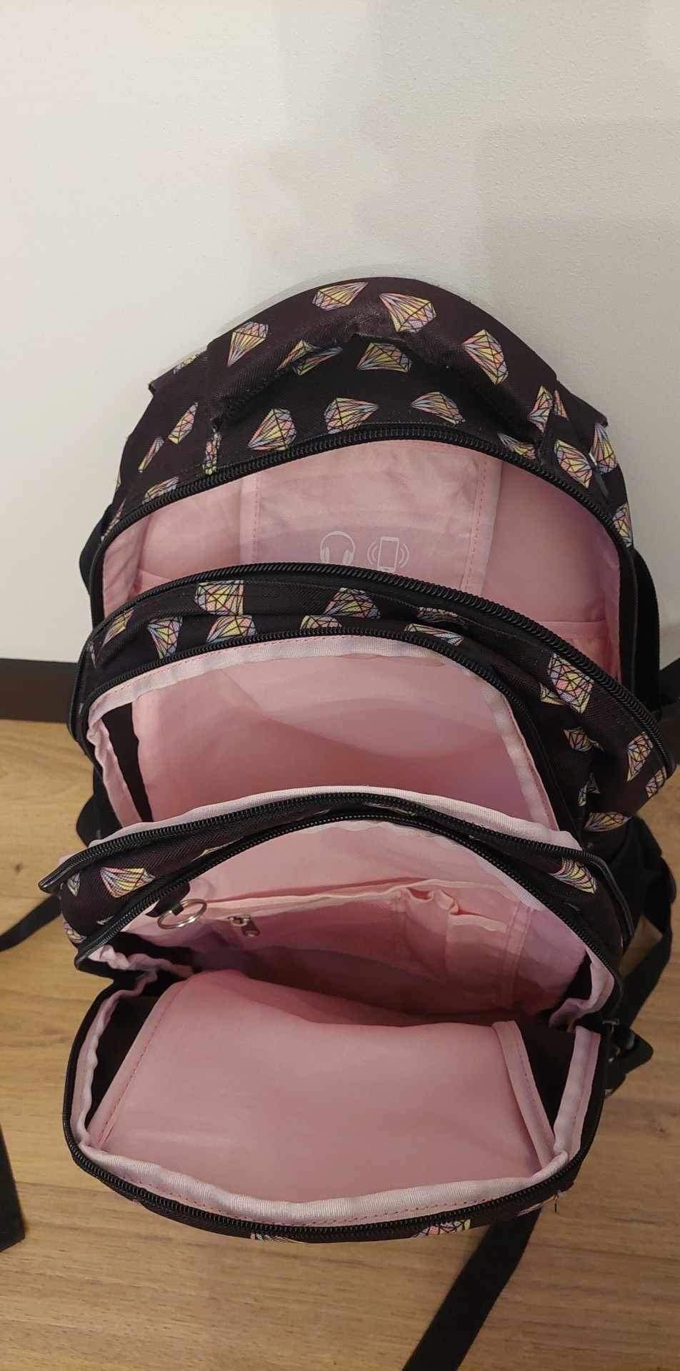 Plecak szkolny HEAD czarny dla dziewczynki nastolatki