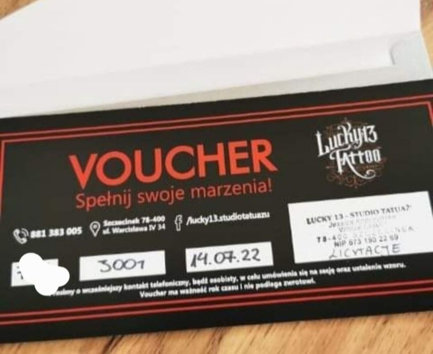 Voucher na tatuaż w Szczecinku wartości 300zl