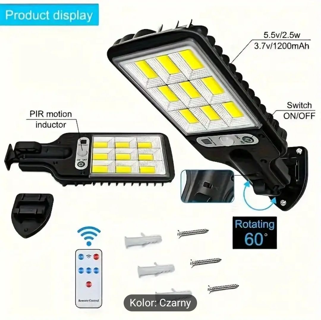Lampa solarna LED z pilotem