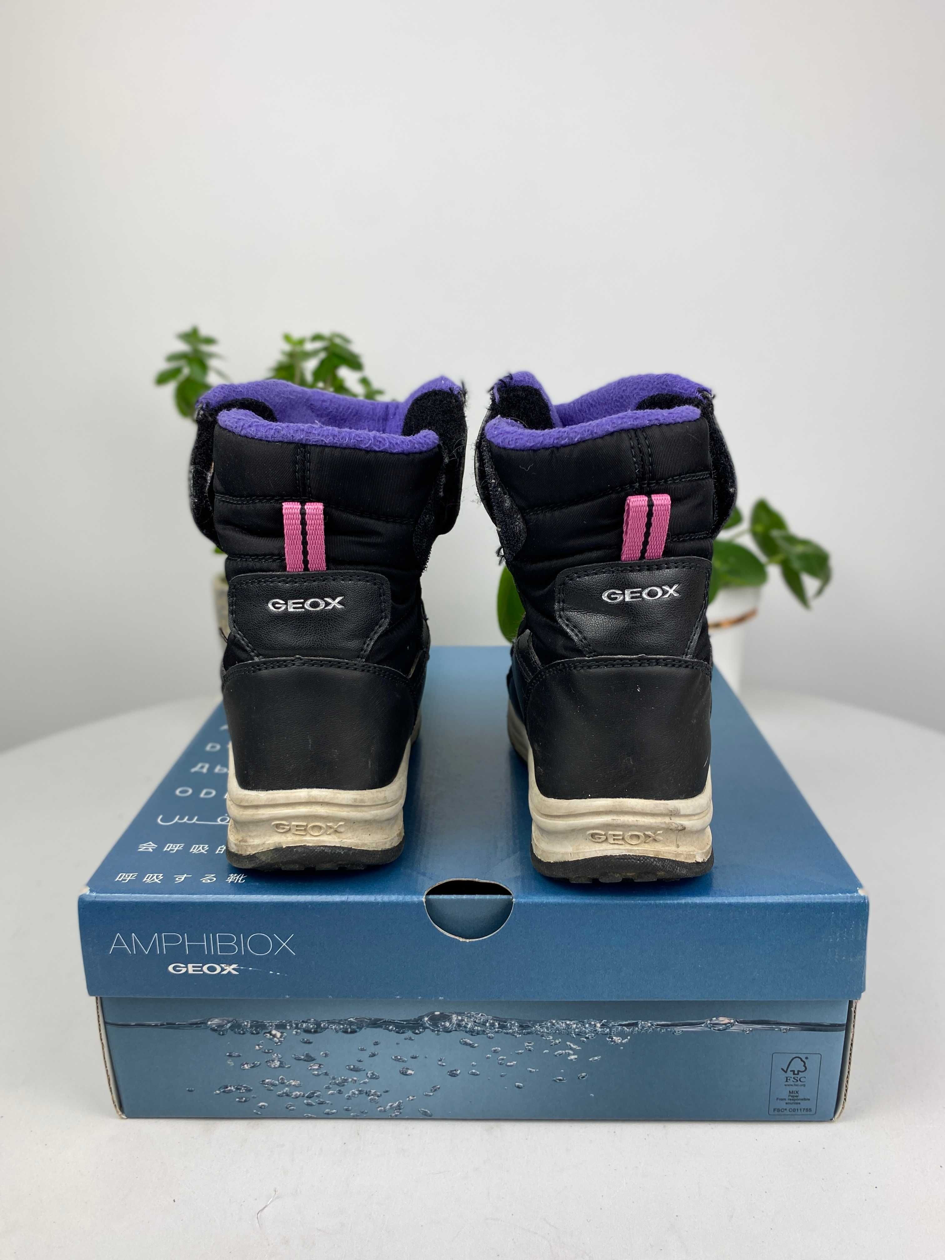 czarne różowe buty botki śniegowce geox r. 27 n60z