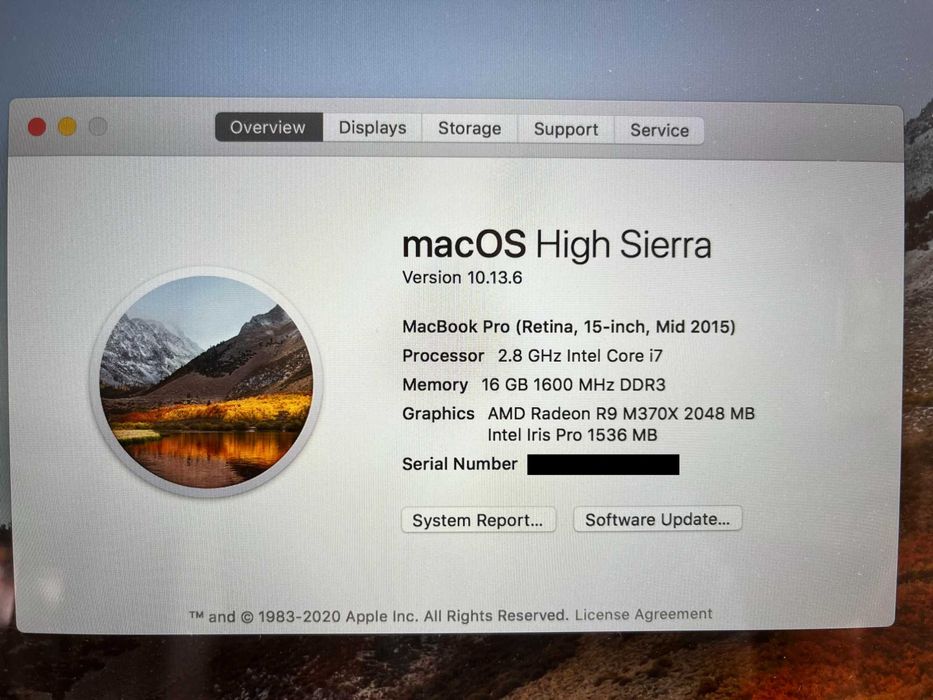 MacBook Pro Retina 15 inch mid 2015 1Tb SSD
