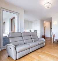skórzany komplet sofa i 2 fotele z elektryczną funkcją relaksu