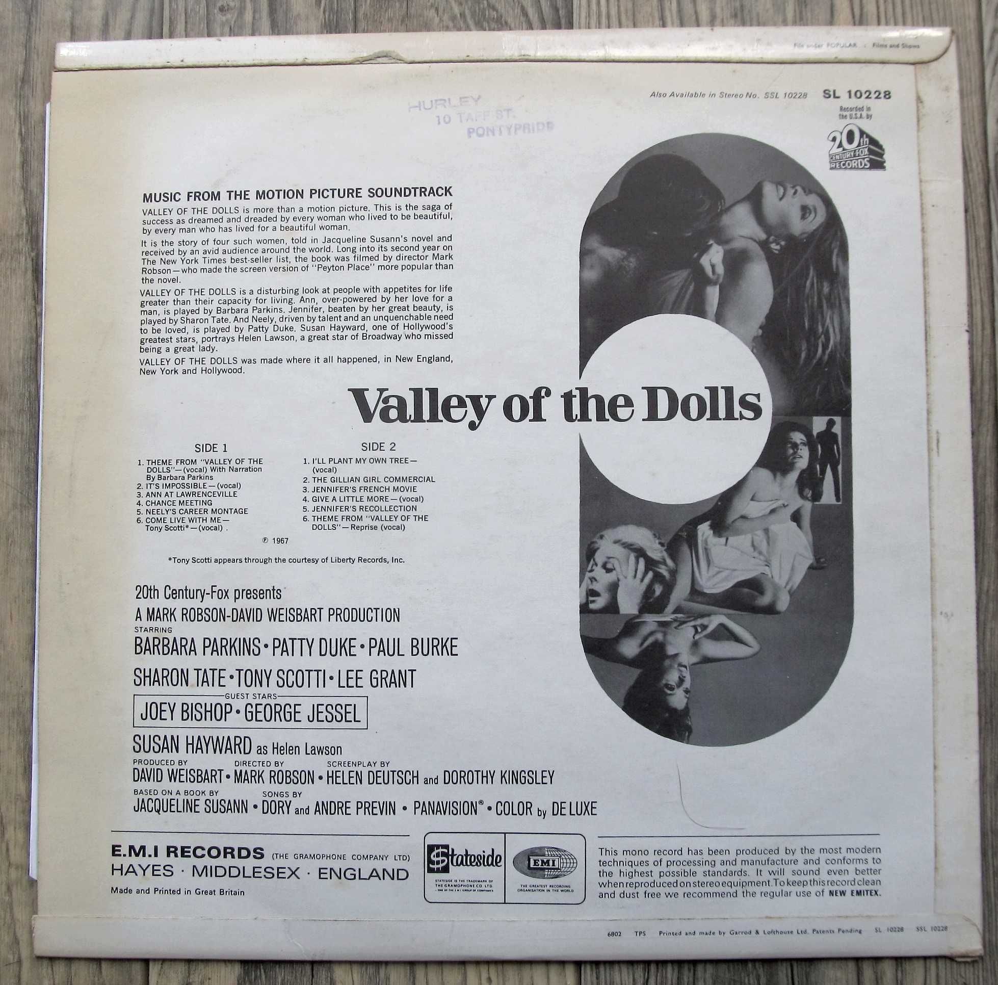 Valley of the Dolls - muzyka z filmu, LP, EX+