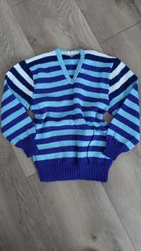 Sweter robiony na drutach nowy S/M