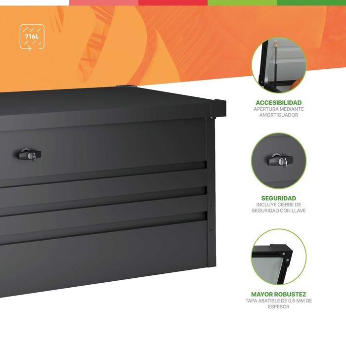 Bau / Caixa de Arrumação Metálica 716 L