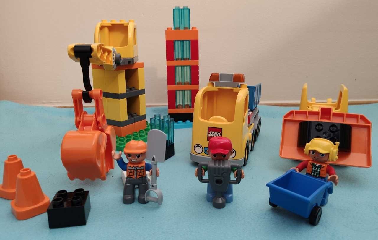 Klocki Lego Duplo Wielka Budowa dźwig koparka wywrotka  10813