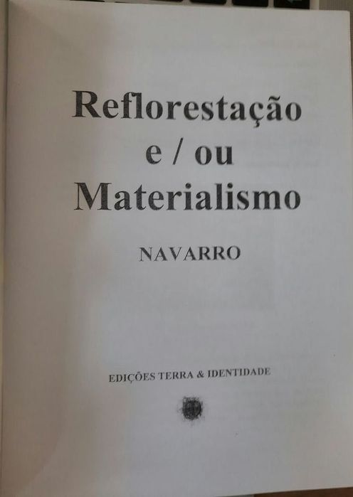 Brochura: Reflorestação e/ou Materialismo - Navarro