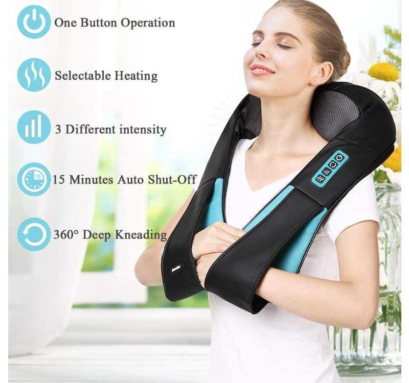 Nekteck Shiatsu masażer szyja plecy kark uda z kojącym ciepłem NK-NM01