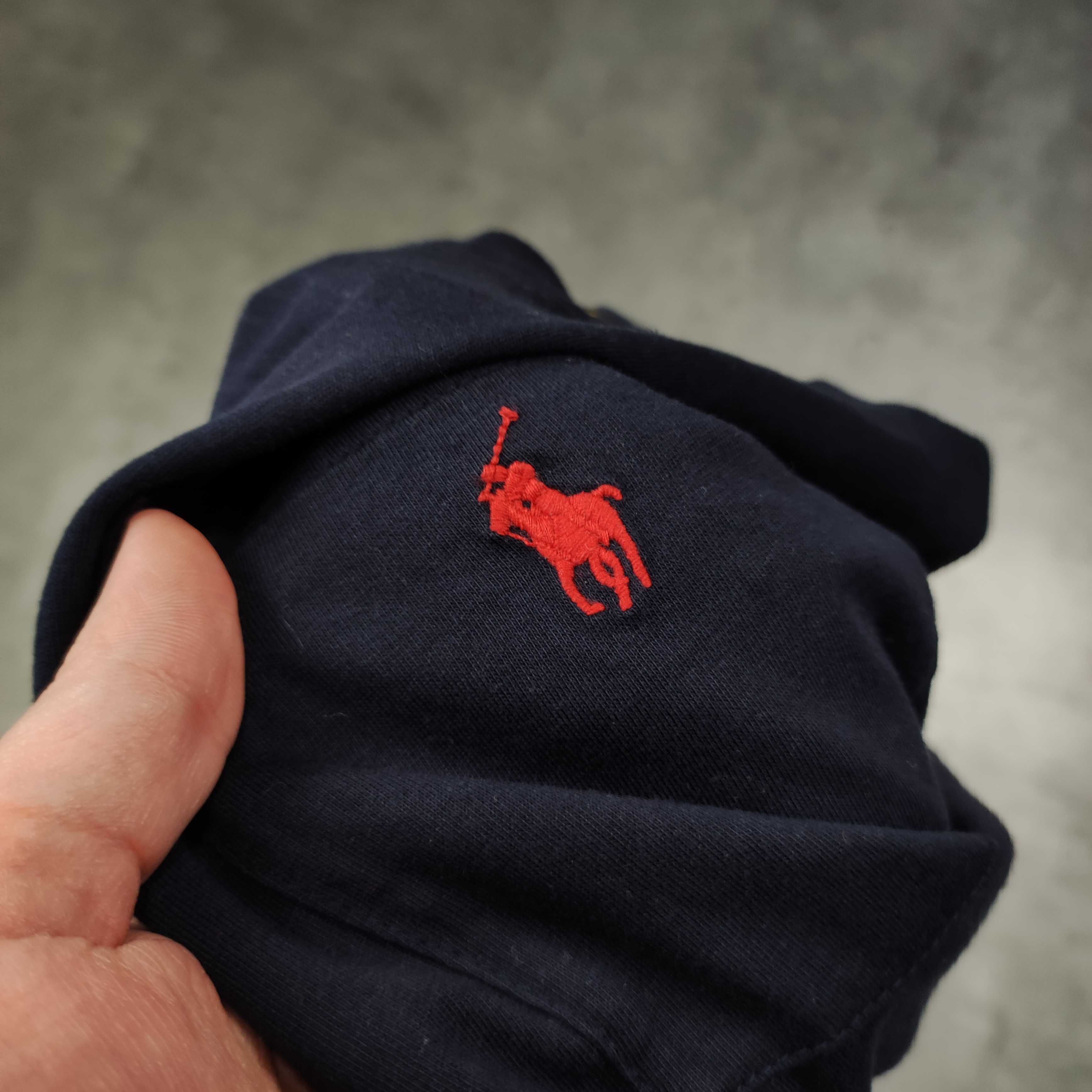 MĘSKA PREMIUM Duża Koszulka Klasyk Granat Kieszonka Ralph Lauren 4XL