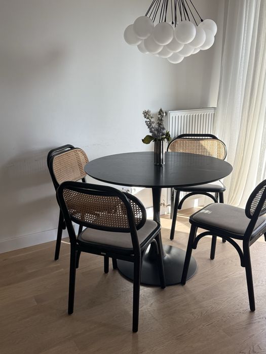 Kave home krzesło drewniane rattan plecionka wiedeńska fameg kave home