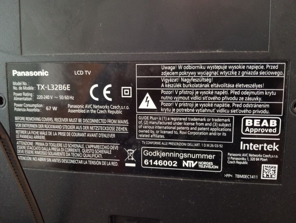 URGENTE: TV Panasonic TX-L32B6E (excelente estado)