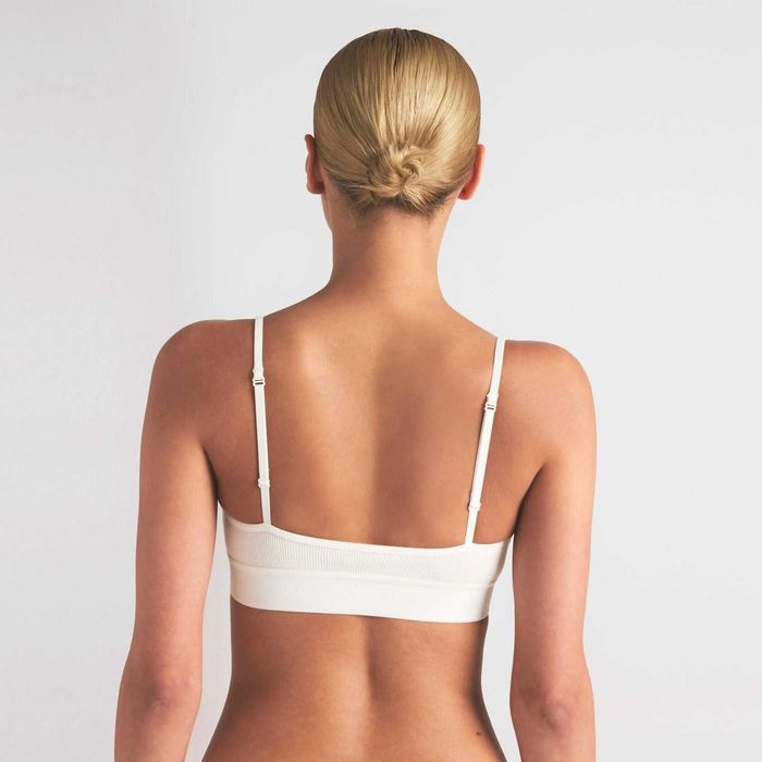 Топ Skims Cotton Rib Scoop Bralette Marble