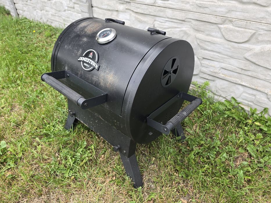 Grill węglowy wędzarnia Jamestown gril wolnostojący solidny żeliwny