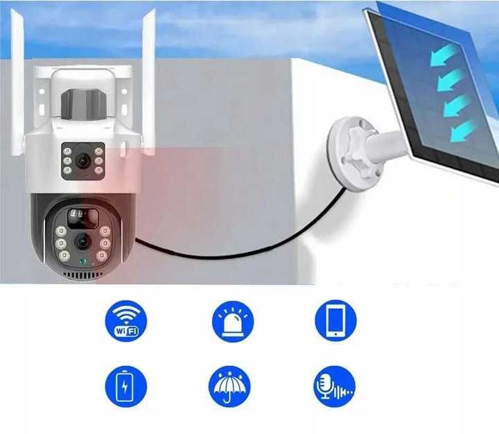 Profesjonalna Kamera Solarna Obrotowa Zewnętrzna WiFi Monitoring