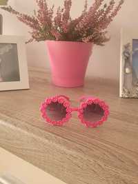 Okulary przeciwsłoneczne dziewczęce kwiatki różowe ciekawe viral hit