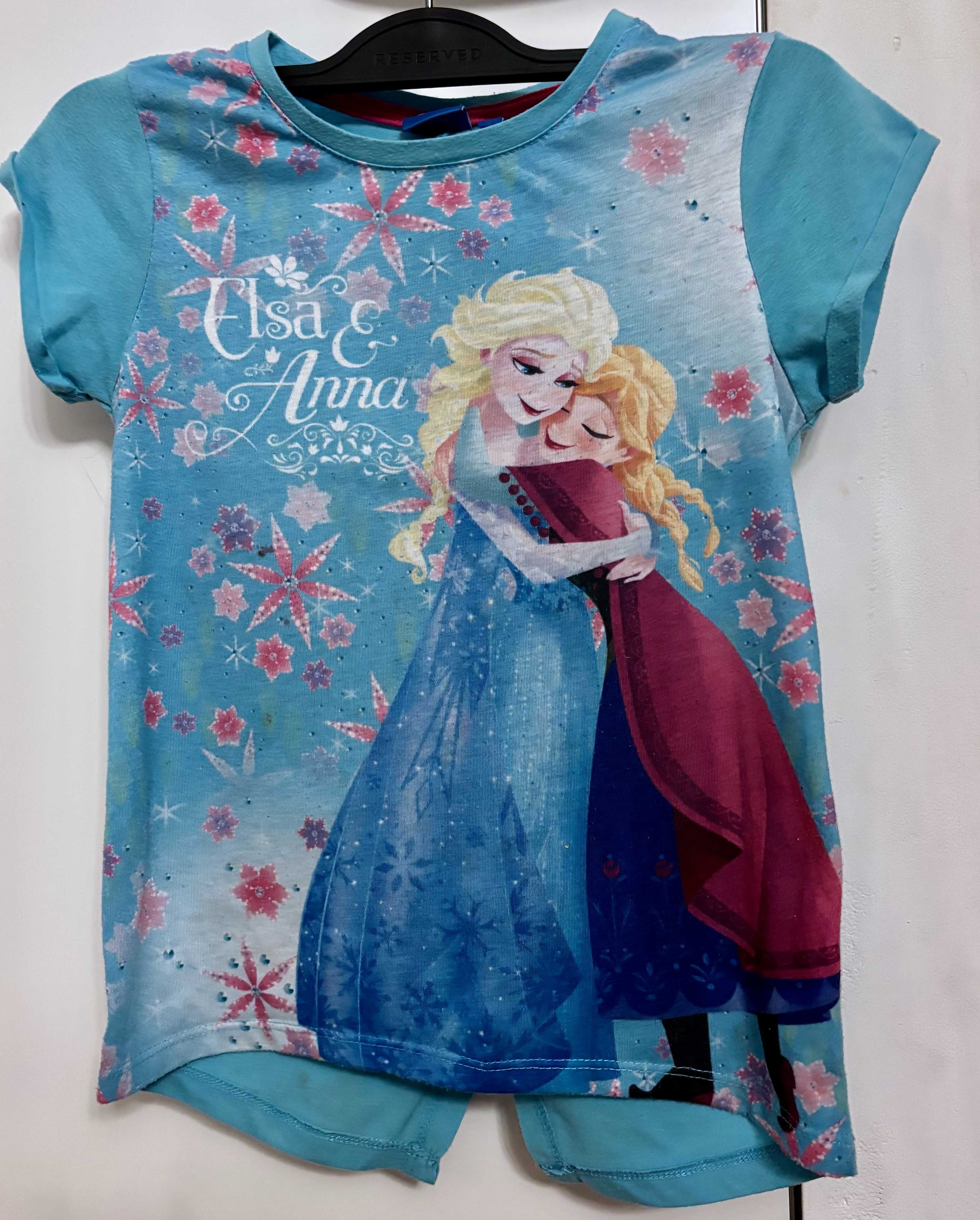 Zestaw Elza, Elsa, Frozen Kraina Lodu 3 koszulki i spodnie gratis