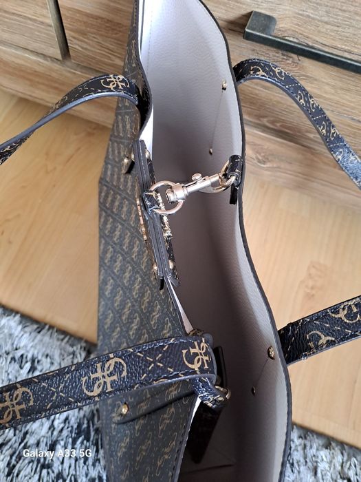 Guess Torebka Eco Brenton Tote Brązowa