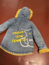 Джинсова куртка для дівчинки зимова р. 130