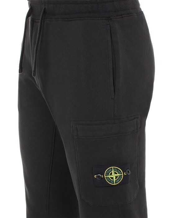 Брюки-карго STONE ISLAND 64520 Fleece Cotton Pants Black