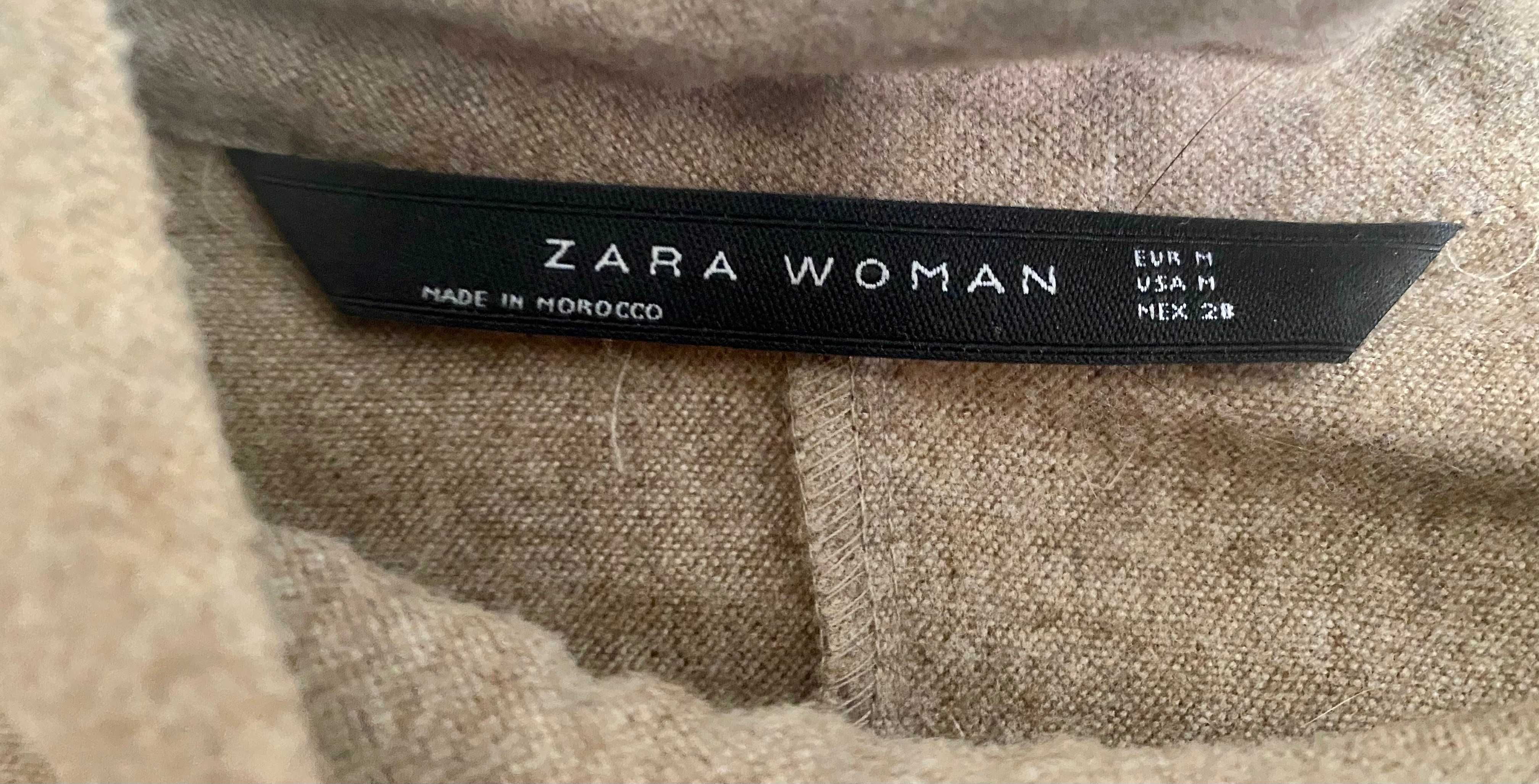 Blusa de lã beje/cinzenta da Zara