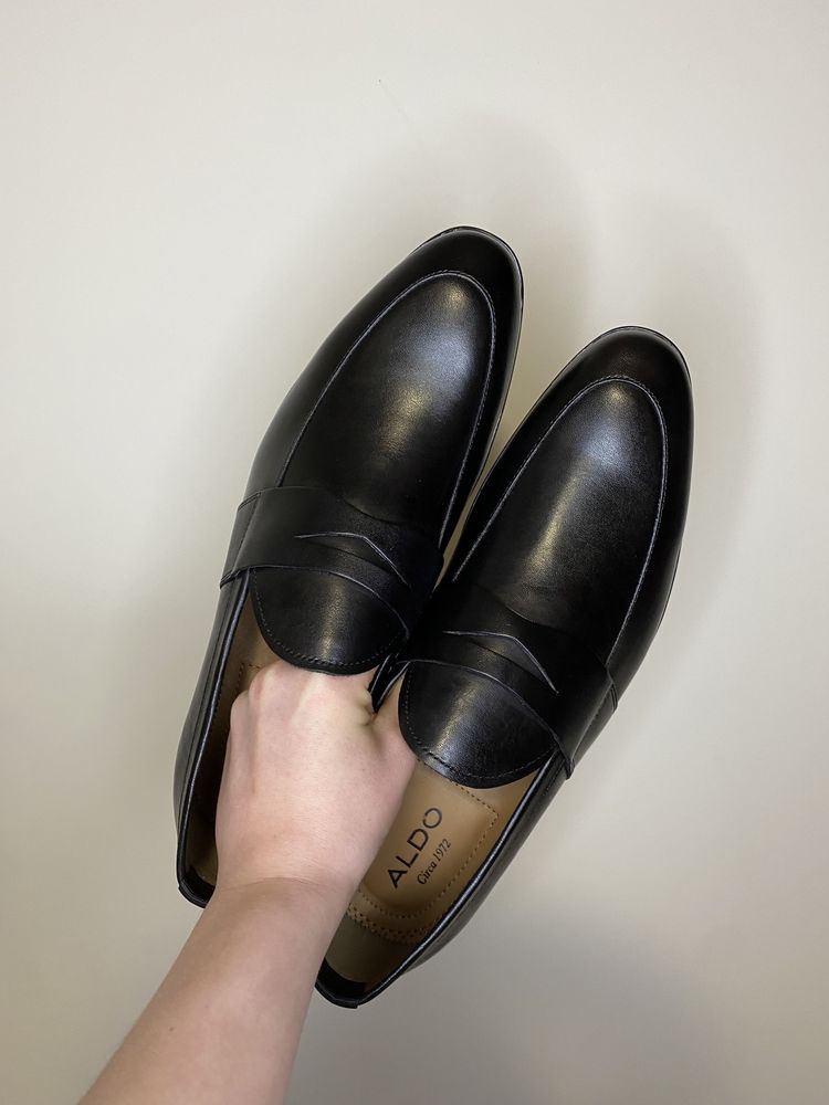 Eleganckie skórzane buty ALDO Etianna czarne 43