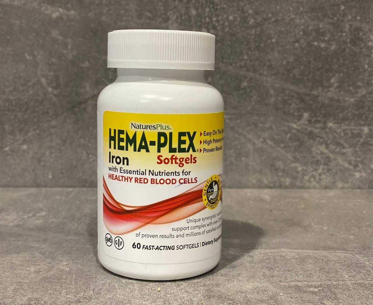 Хема Плекс Hema-Plex Natures Plus Iron Залізо Now Мультивітаміни Єва